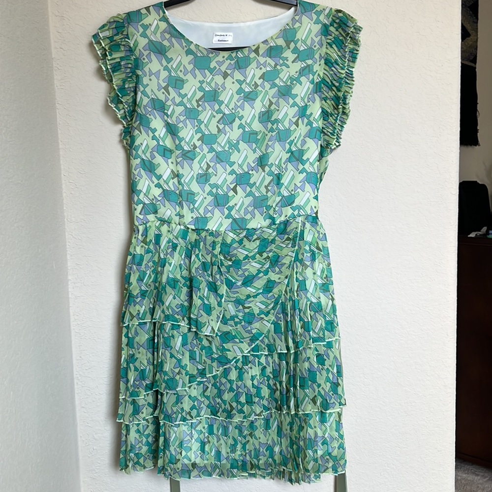 Mini Green Ruffle Dress - Picture 4 of 9
